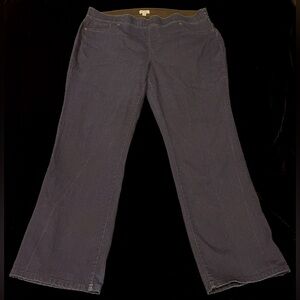 Denim & Co. Pull-On Boot Cut Stretch Jeans Dark Blue Denim Women’s Plus Size 24W